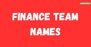 Finance Team Names